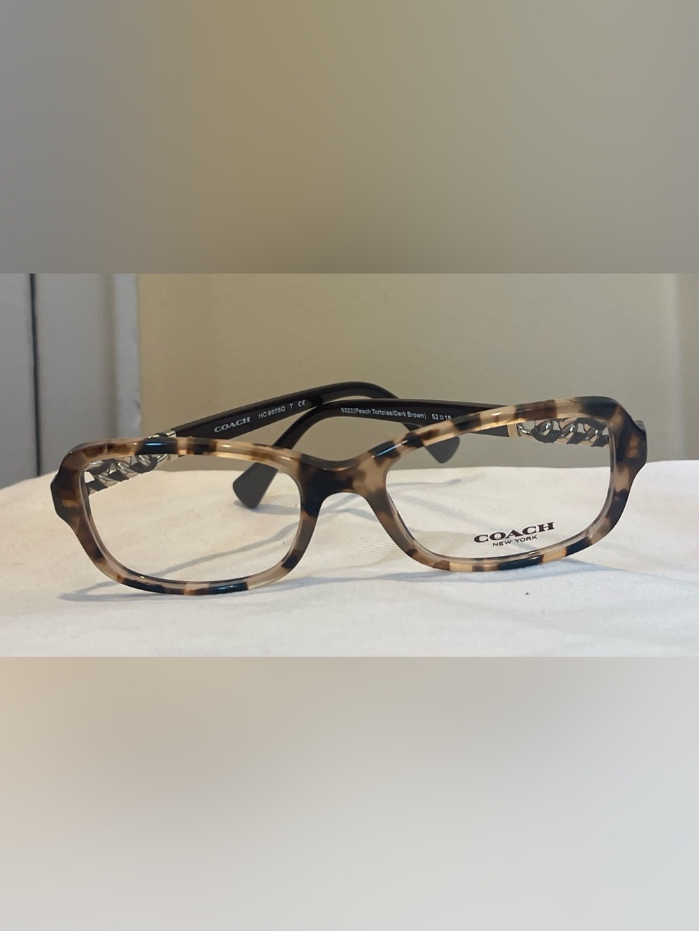 Coach Peach Tortoise/Dark Brown  Man’s or Womas Eyeglasses